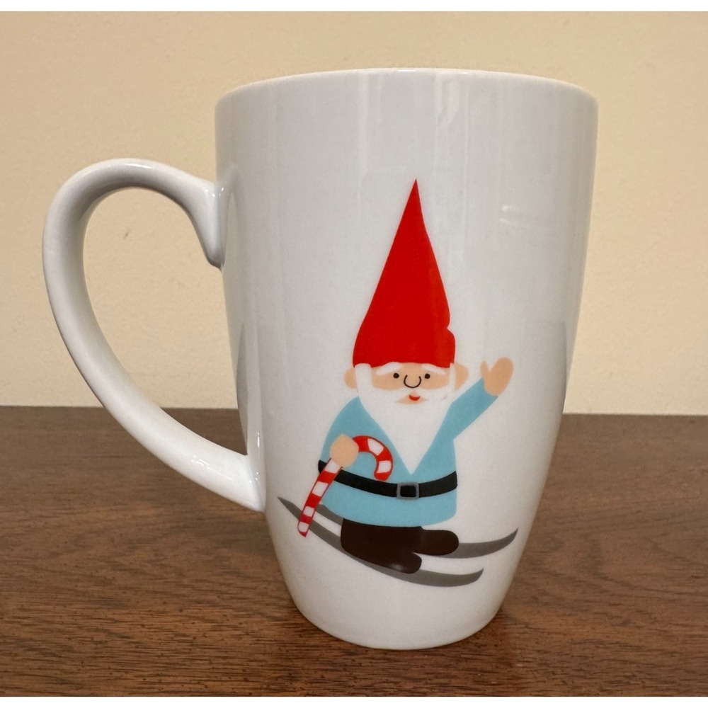 Paper Source 2011 Tomte Skiing Gnome Mug Red Hat Scandi Christmas Retired Gift